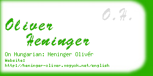 oliver heninger business card